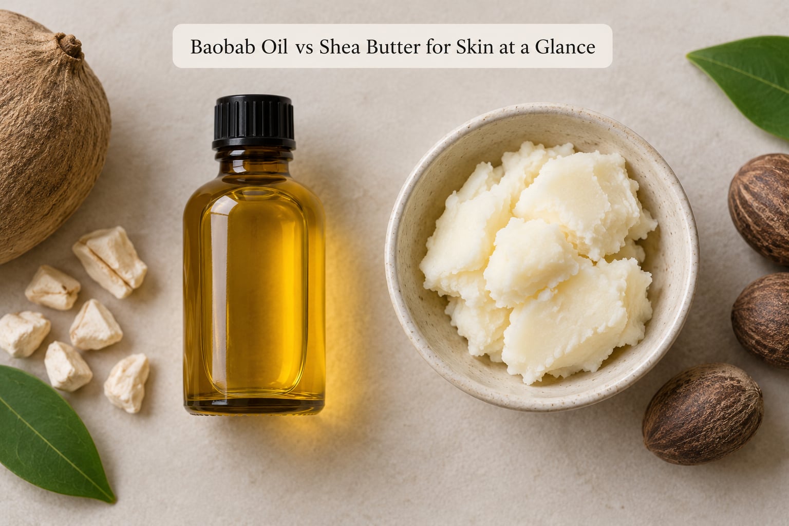 Baobab Oil vs Shea Butter for Skin at a Glance