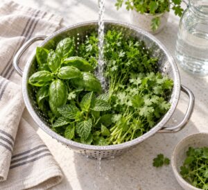 how to wash fresh herbs properly