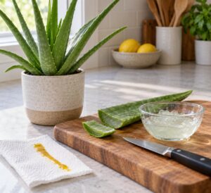 how to harvest aloe gel safely