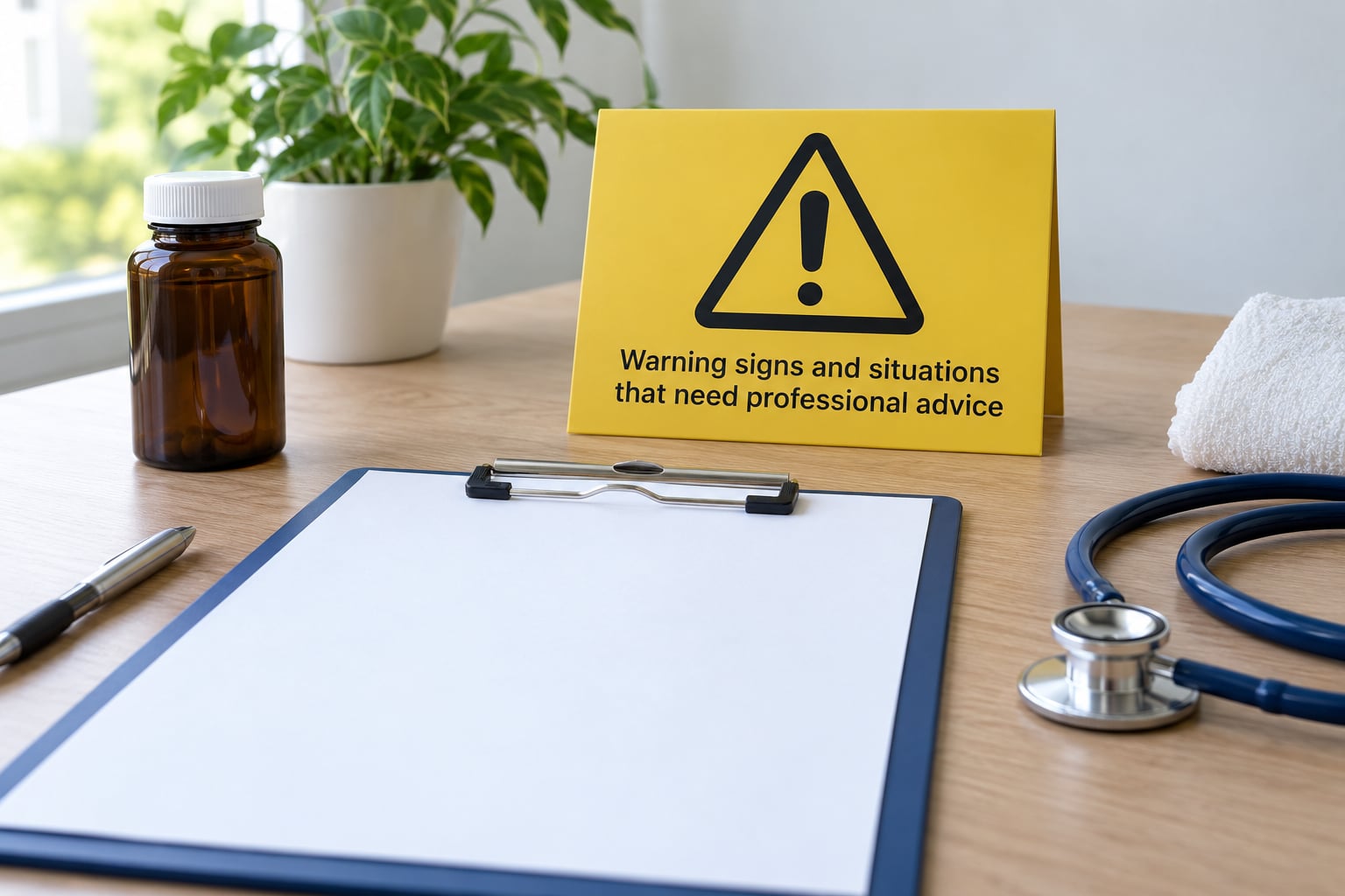 Warning signs and situations that need professional advice
