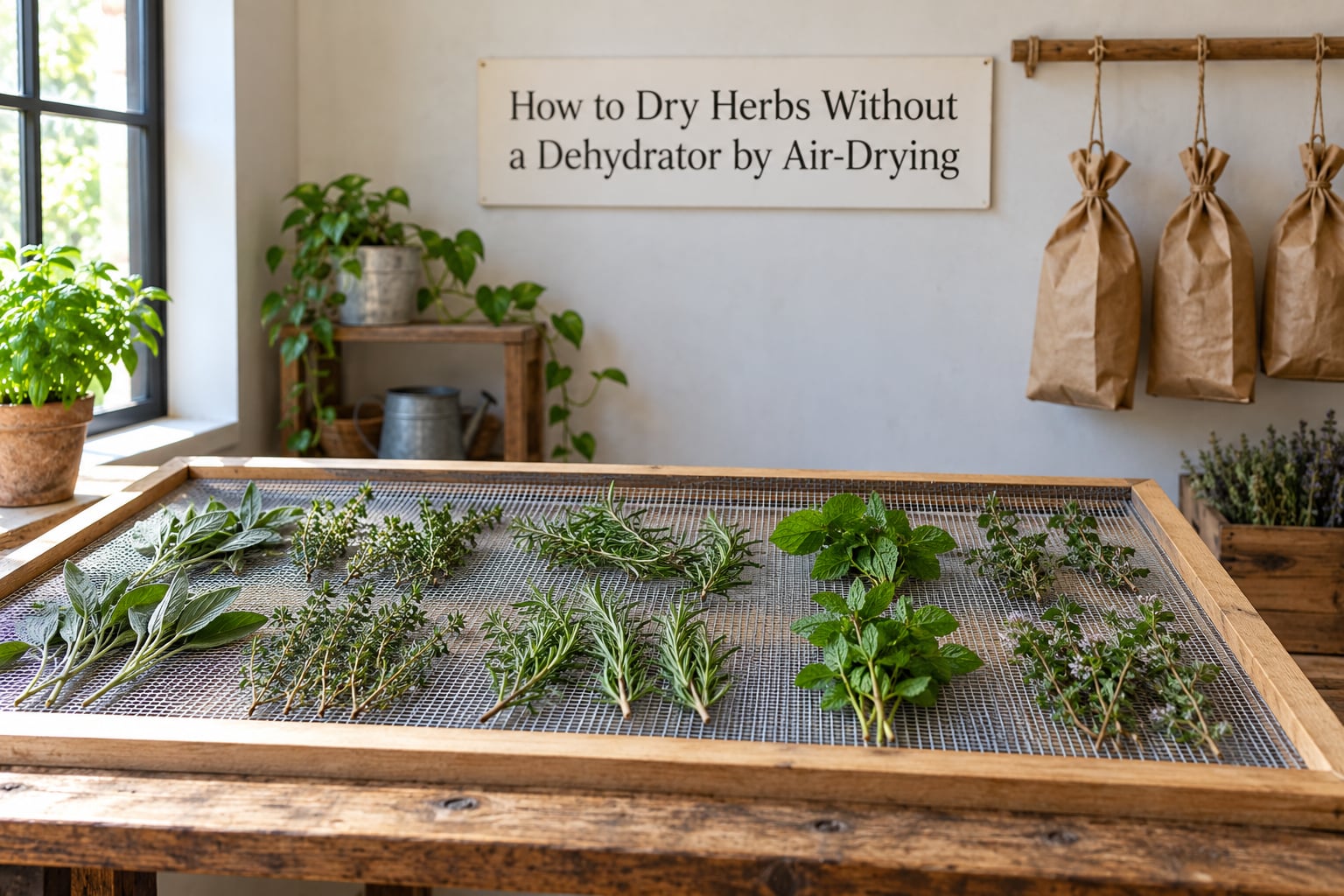 How to Dry Herbs Without a Dehydrator by Air-Drying