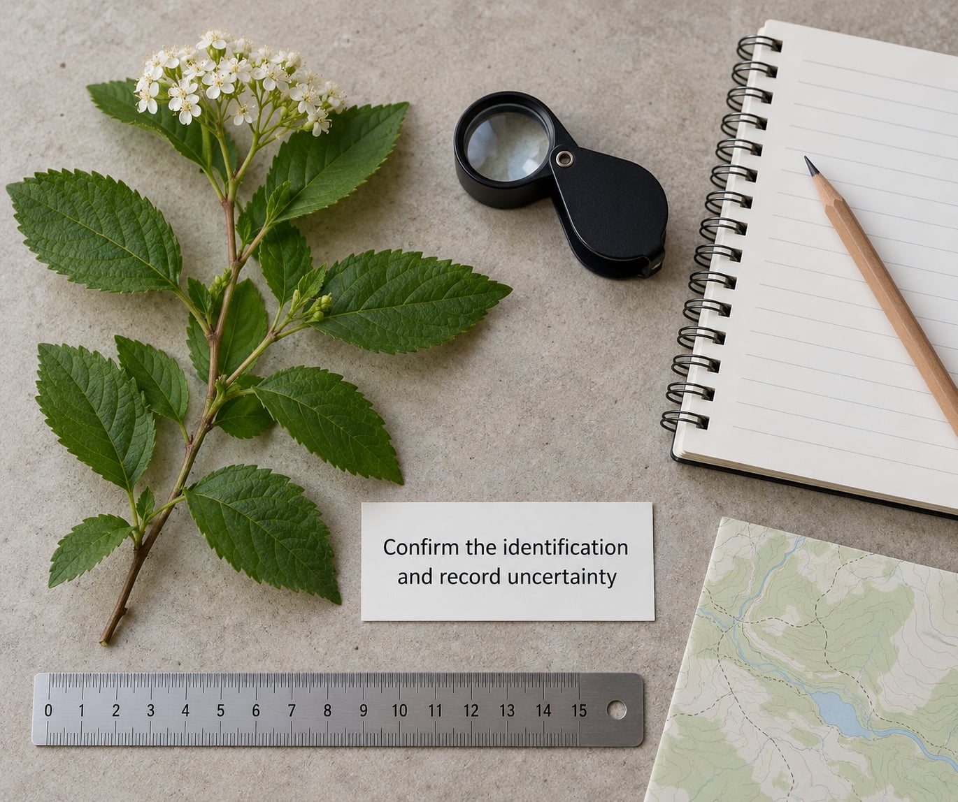 Confirm the identification and record uncertainty