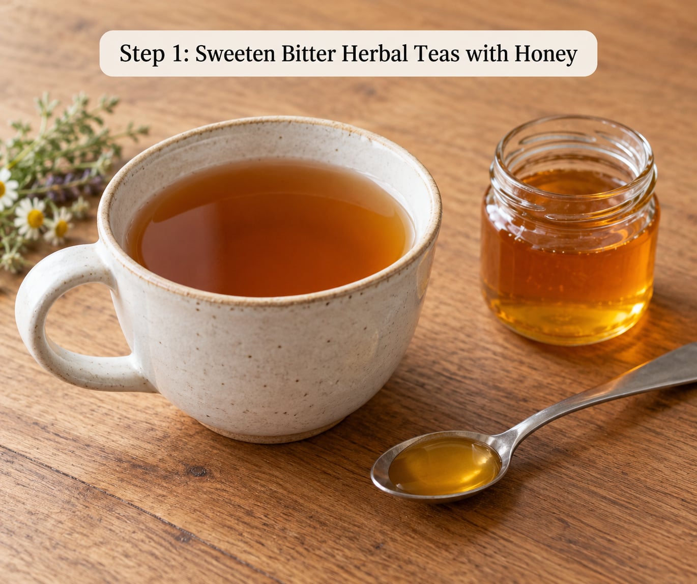 Step 1: Sweeten Bitter Herbal Teas with Honey