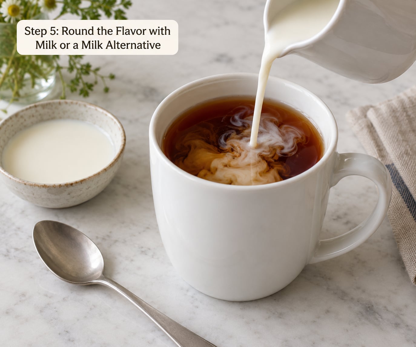 Step 5: Round the Flavor with Milk or a Milk Alternative