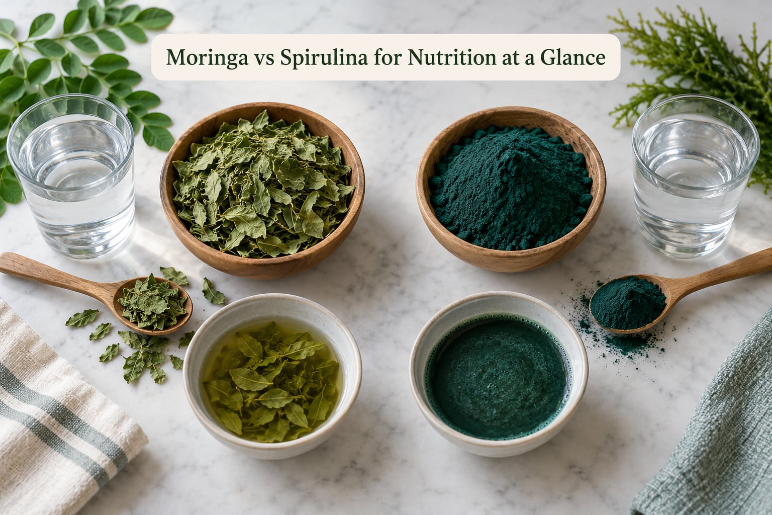 Moringa vs Spirulina for Nutrition at a Glance