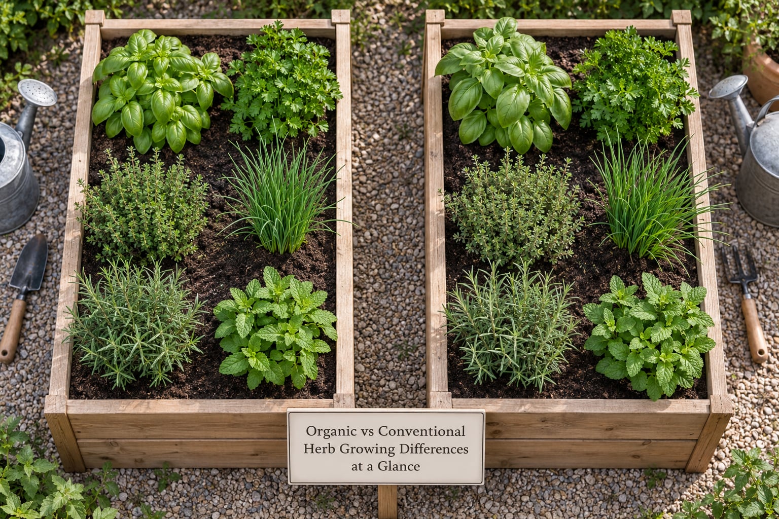 Organic vs Conventional Herb Growing Differences at a Glance