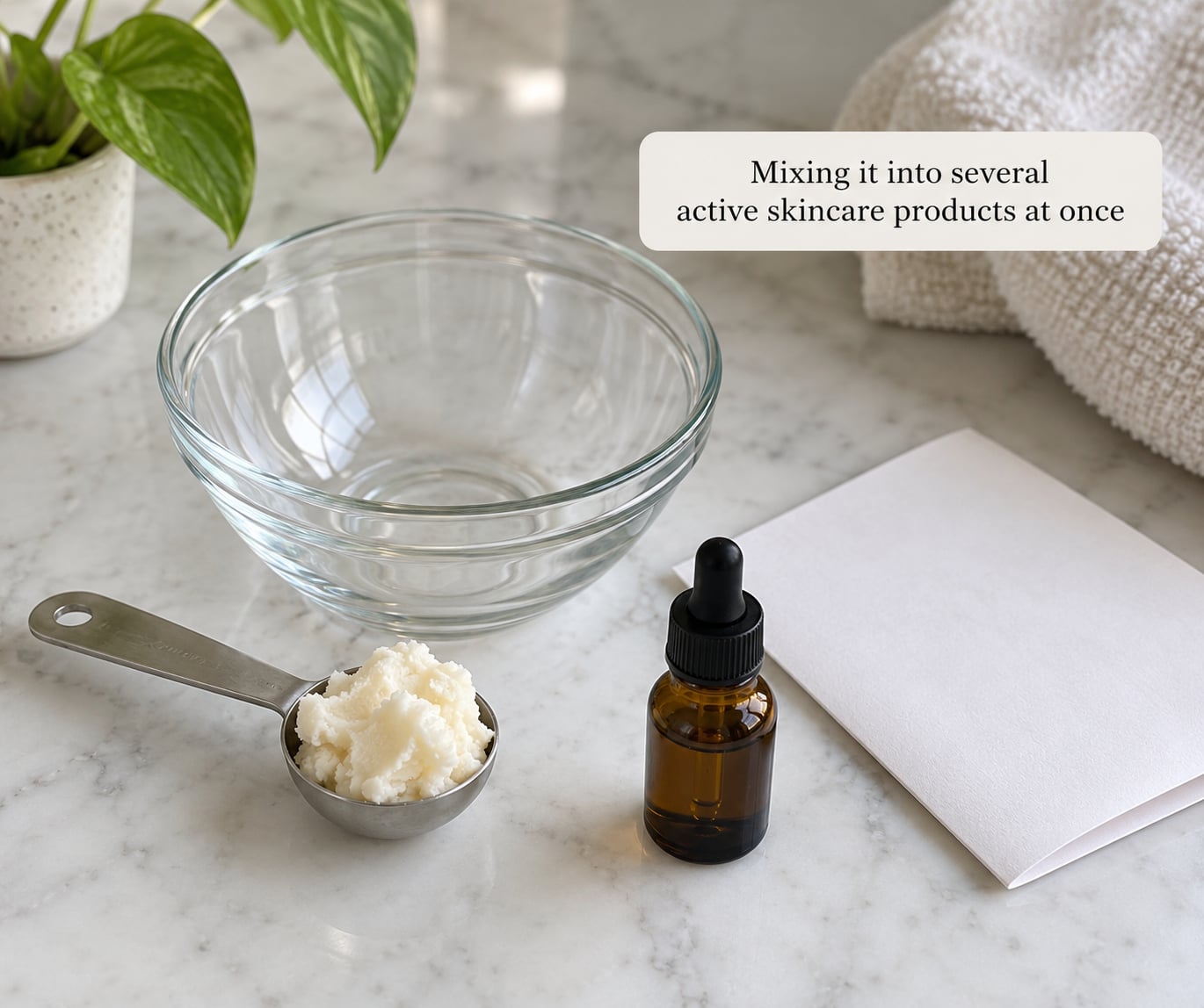 Mixing it into several active skincare products at once