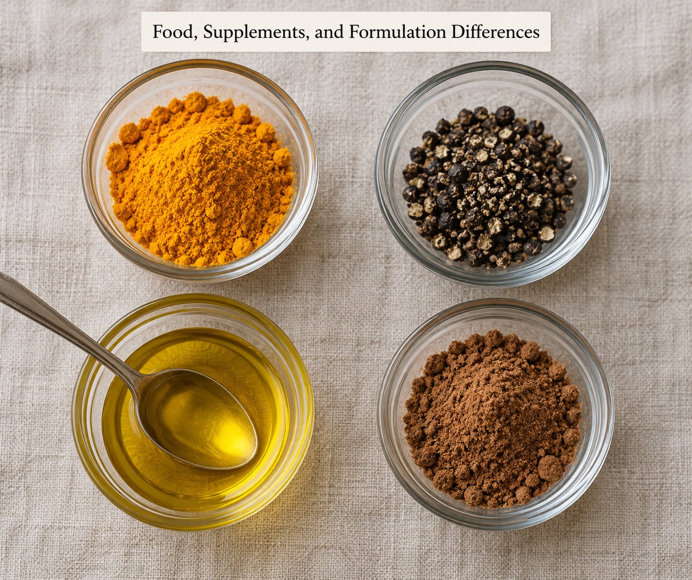 Food, Supplements, and Formulation Differences