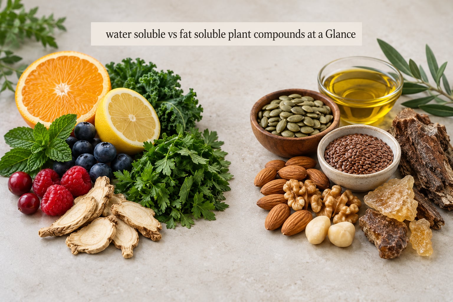 water soluble vs fat soluble plant compounds at a Glance