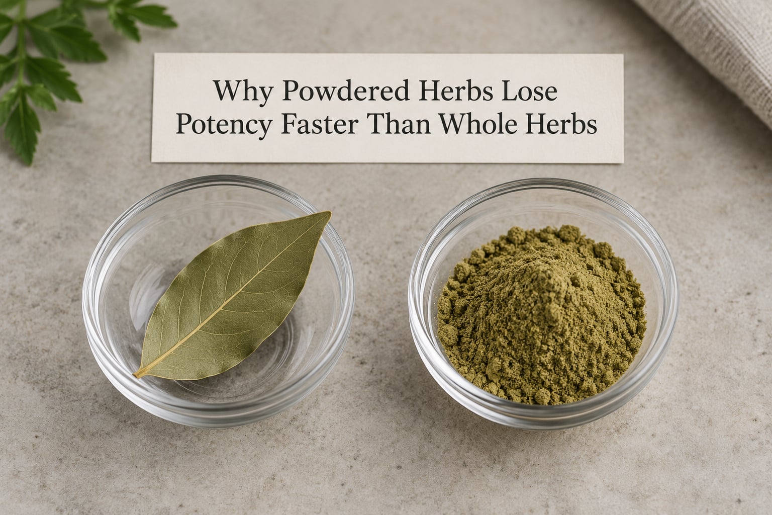 Why Powdered Herbs Lose Potency Faster Than Whole Herbs